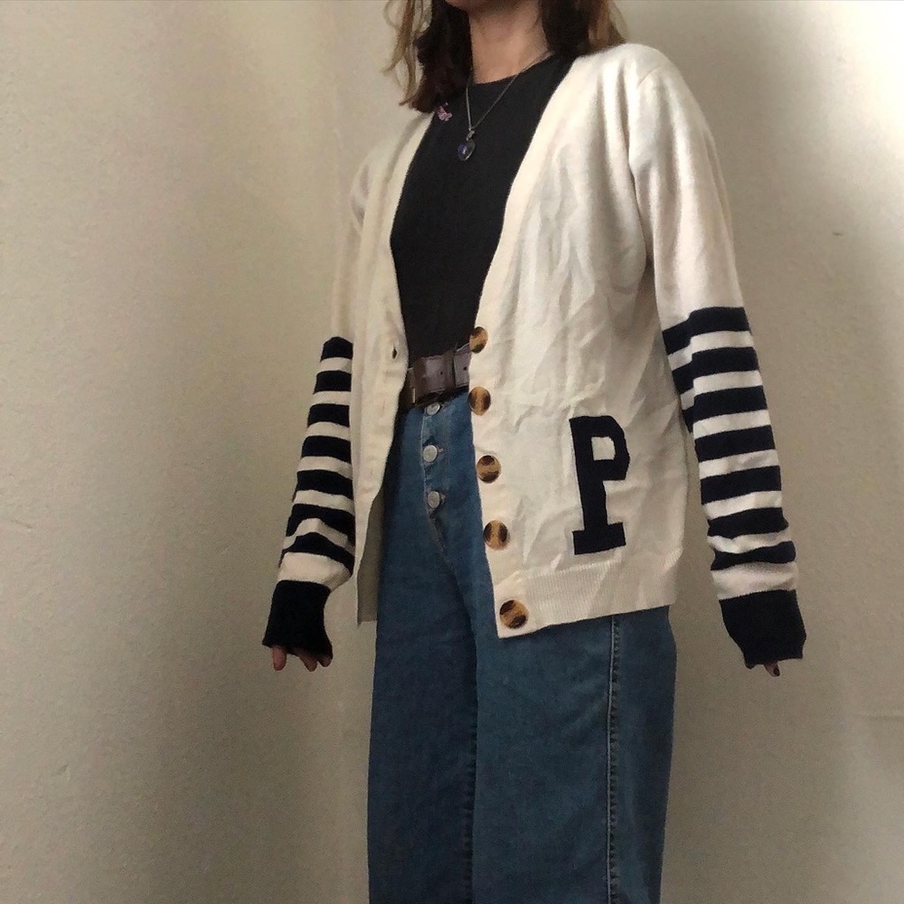varsity “p” cardigan : )